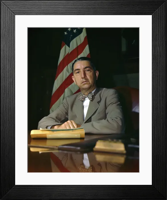 Framed Print : Tom Clark Posing at His Desk Framed Print : Tom Clark Posing at His Desk