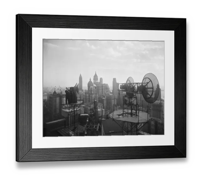Framed Print : Radar Wave Transmitter Atop Manhattan Building Framed Print : Radar Wave Transmitter Atop Manhattan Building