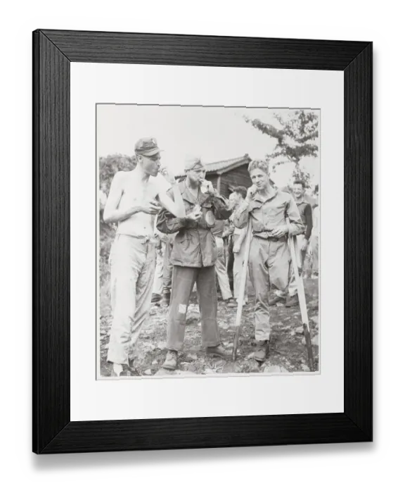 Framed Print : Soldiers Eating American Food Framed Print : Soldiers Eating American Food
