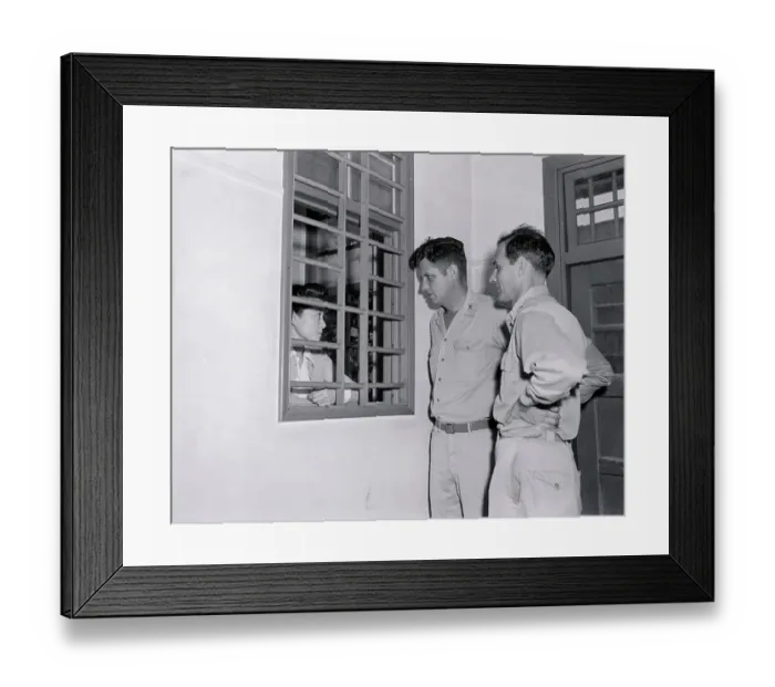 Framed Print : Tokyo Rose Speaking to Visitors from Jail Cell Framed Print : Tokyo Rose Speaking to Visitors from Jail Cell