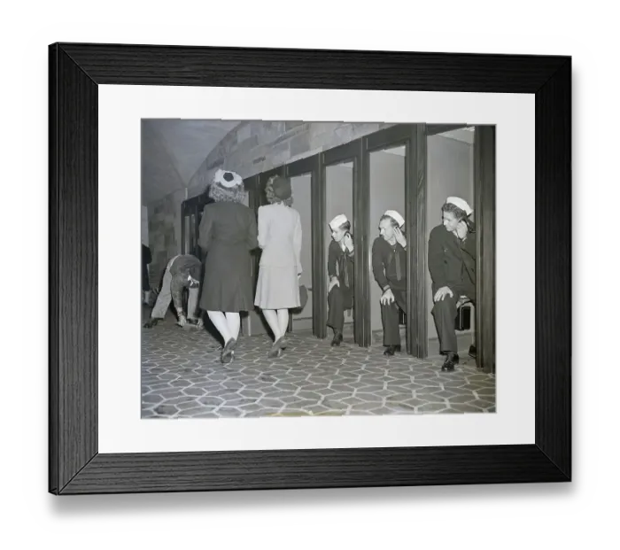 Framed Print : Sailors Watching Women Pass By Framed Print : Sailors Watching Women Pass By