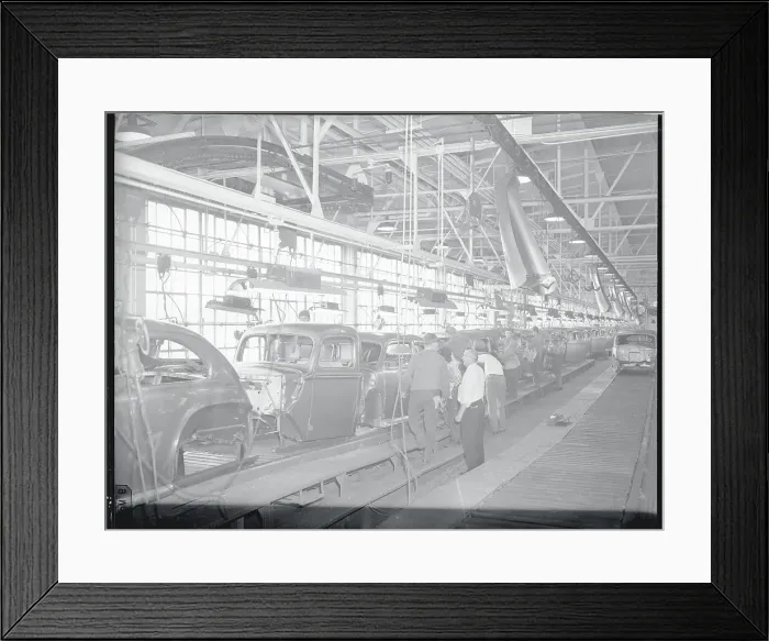 Framed Print : View of Assembly Line at Ford Plant Framed Print : View of Assembly Line at Ford Plant