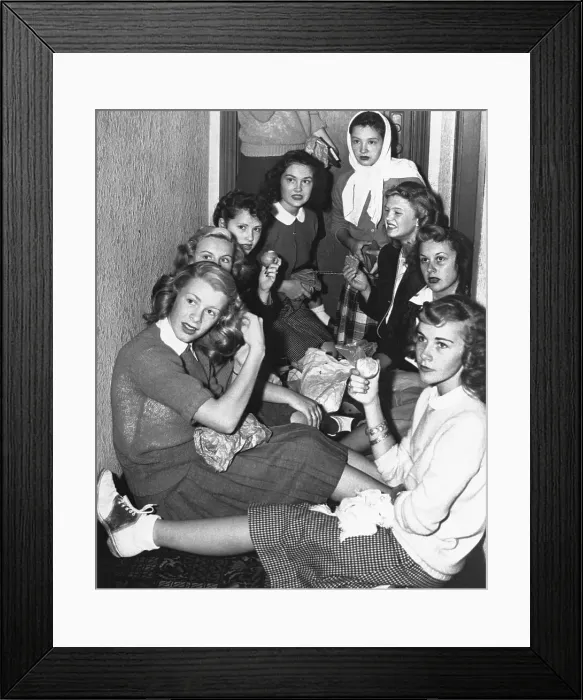 Framed Print : Groupies Waiting for Errol Flynn Framed Print : Groupies Waiting for Errol Flynn