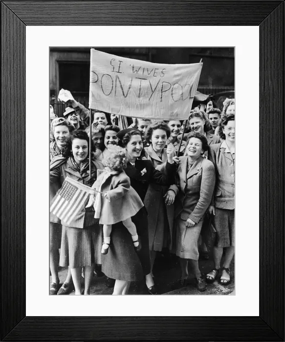 Framed Print : Women Demonstrating; Wives Of Us G.I.S Framed Print : Women Demonstrating; Wives Of Us G.I.S