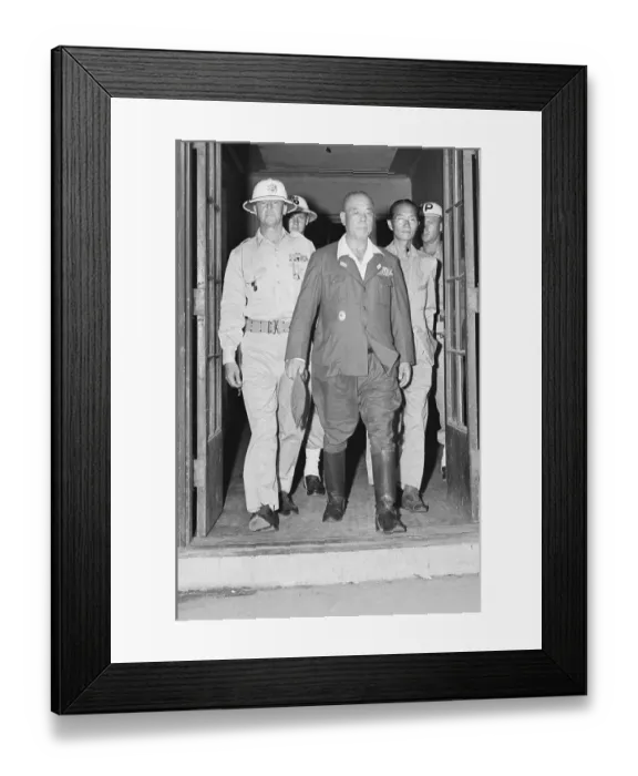 Framed Print : Japanese General Being Escorted at Courthouse Framed Print : Japanese General Being Escorted at Courthouse