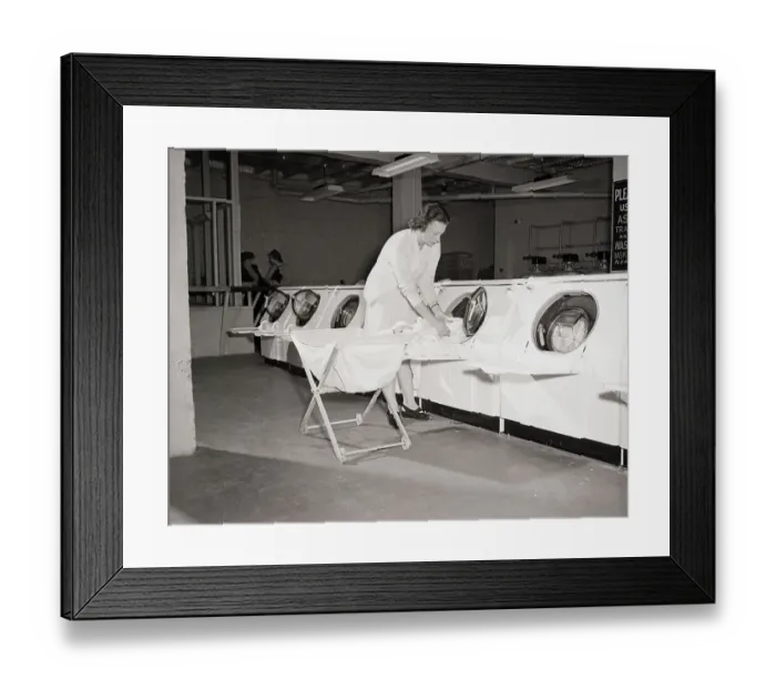 Framed Print : Invention Of The Laundromat, Laundry Framed Print : Invention Of The Laundromat, Laundry