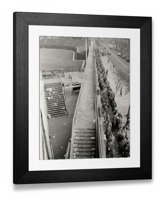 Framed Print : Fans Line Up by Empty Wrigley Field Framed Print : Fans Line Up by Empty Wrigley Field