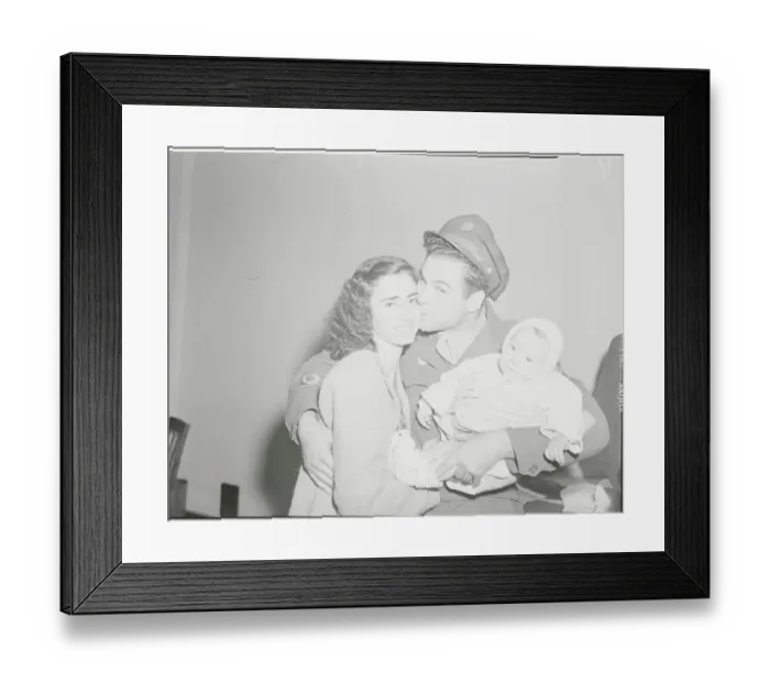 Framed Print : Father and Husband Reunited with Family
