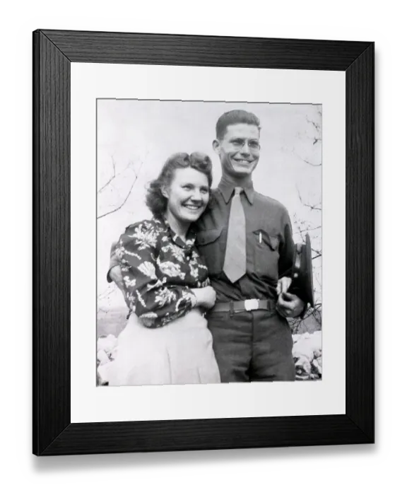 Framed Print : Corporal Desmond T. Doss and Wife Framed Print : Corporal Desmond T. Doss and Wife
