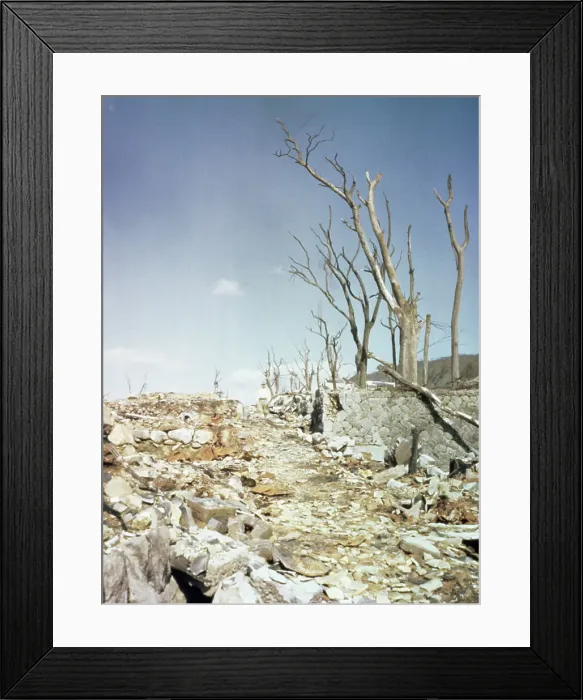 Framed Print : Rubble Remaining from Atomic Bomb Explosion Framed Print : Rubble Remaining from Atomic Bomb Explosion