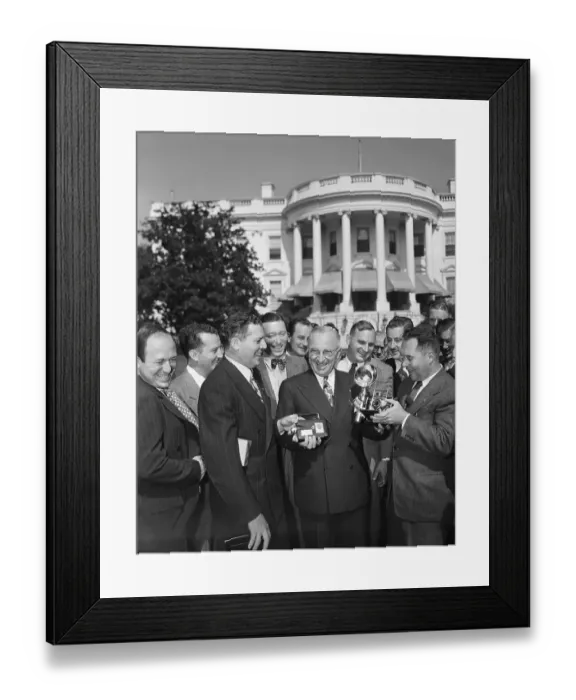 Framed Print : President Truman Presented With Cameras Framed Print : President Truman Presented With Cameras