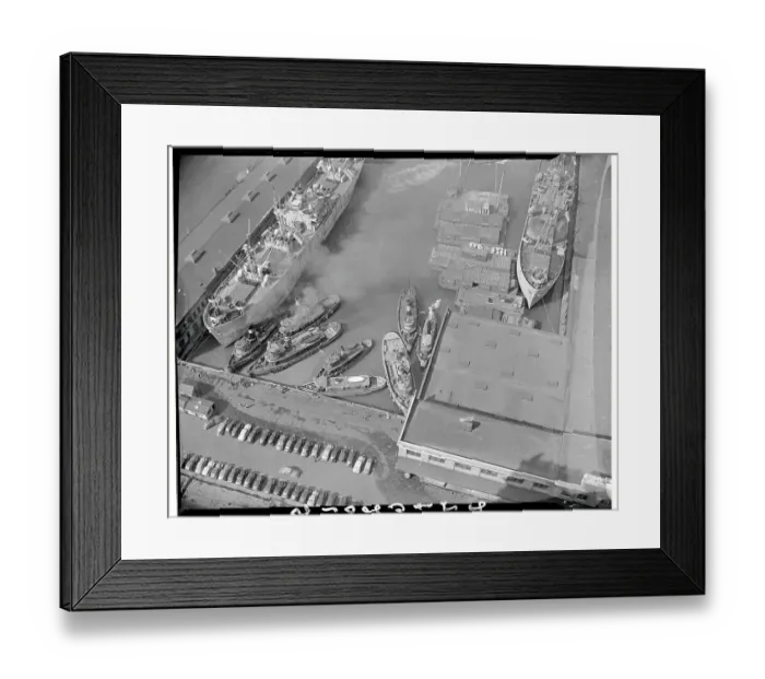 Framed Print : Boats and Ships at Dock During Longshoremen Strike Framed Print : Boats and Ships at Dock During Longshoremen Strike