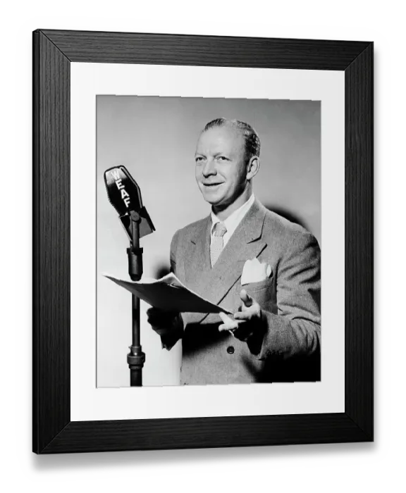 Framed Print : Red Barber Before Radio Microphone Framed Print : Red Barber Before Radio Microphone
