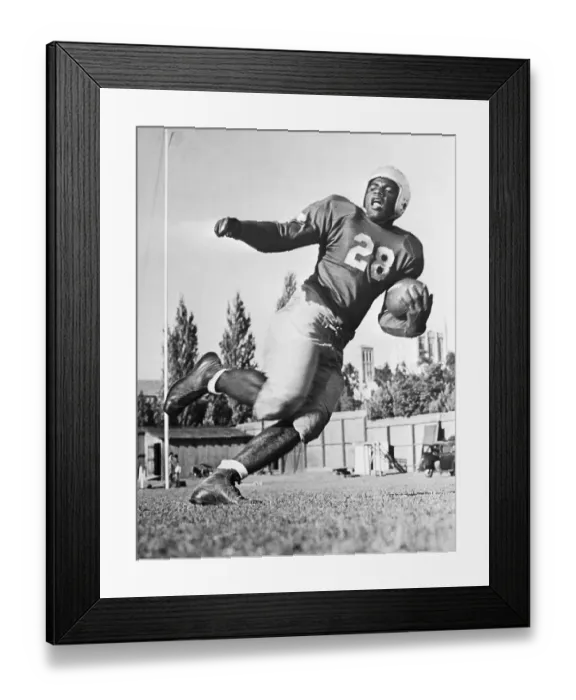 Framed Print : Jackie Robinson Running with Football Framed Print : Jackie Robinson Running with Football