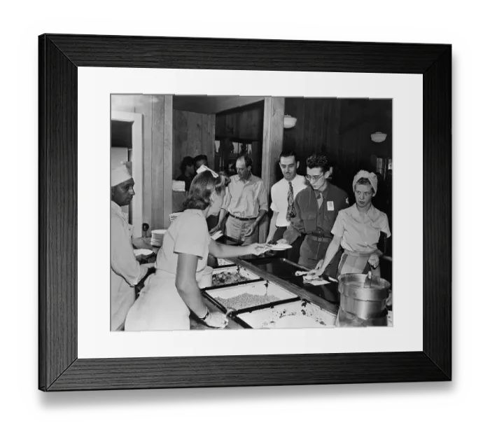 Framed Print : Atomic Bomb Project Employees Having Lunch Framed Print : Atomic Bomb Project Employees Having Lunch