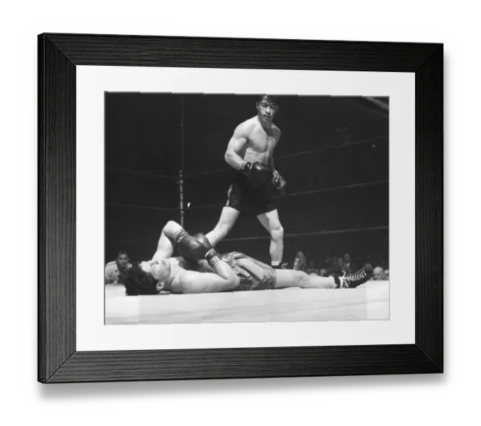 Framed Print : Rocky Graziano Stands Over Opponent Framed Print : Rocky Graziano Stands Over Opponent