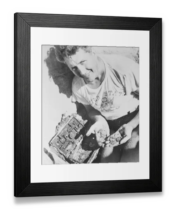 Framed Print : Edward Snow Holding Gold and Silver Coins Framed Print : Edward Snow Holding Gold and Silver Coins