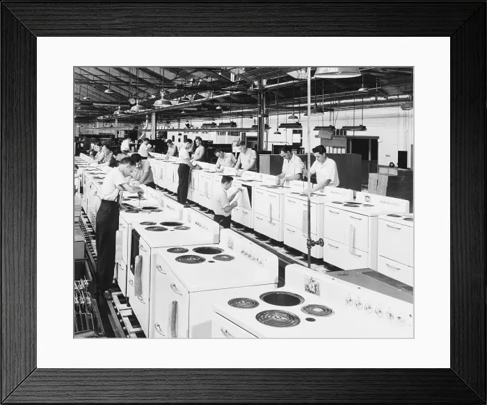 Framed Print : Former War Factory Making General Electric Stoves Framed Print : Former War Factory Making General Electric Stoves