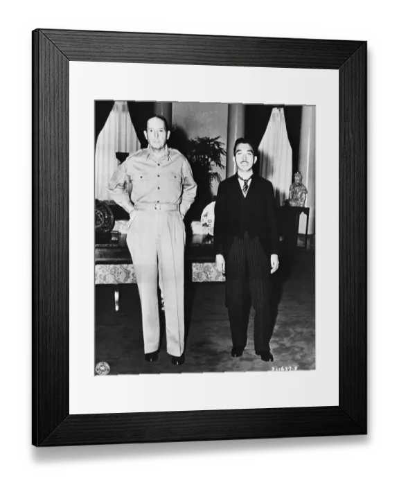 Framed Print : Hirohito and MacArthur Meet in the US Embassy in Tokyo