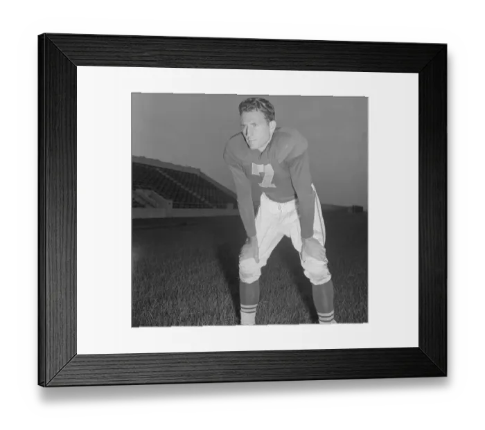 Framed Print : Bob Waterfield Standing in Football Playing Position Framed Print : Bob Waterfield Standing in Football Playing Position