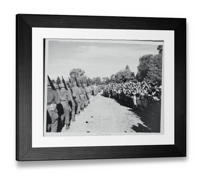 Framed Print : Koreans Watching Parade of US Soldiers