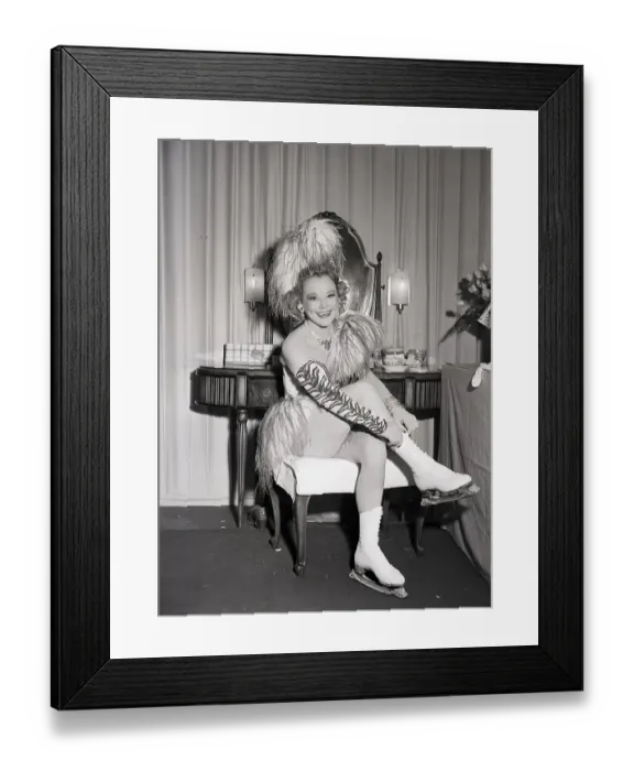 Framed Print : Sonia Henie Puts On Ice Skates Framed Print : Sonia Henie Puts On Ice Skates