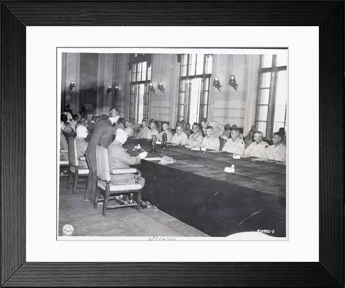 Framed Print : Meeting Marking Surrender of Japanese Forces
