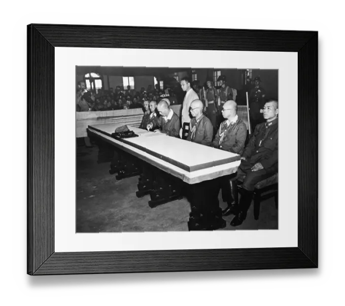 Framed Print : General Okimura Signs Surrender Document Framed Print : General Okimura Signs Surrender Document