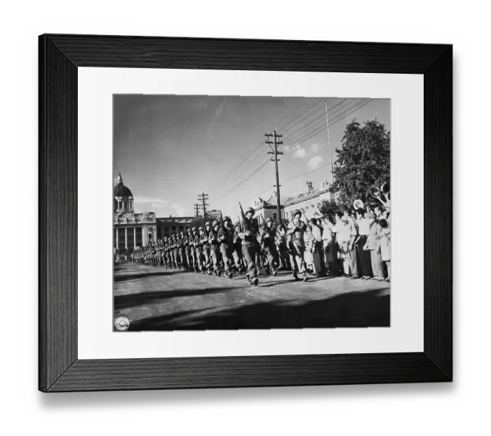 Framed Print : US Military Troops Marching