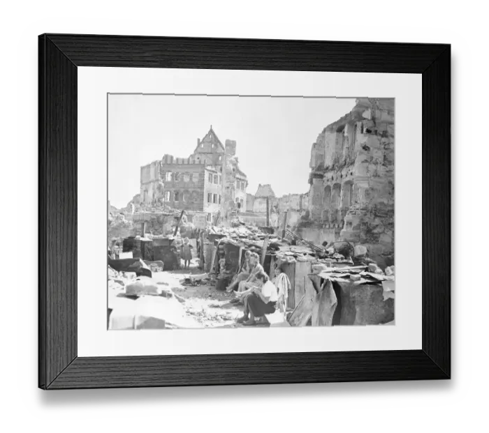 Framed Print : Germans in Shacks Framed Print : Germans in Shacks