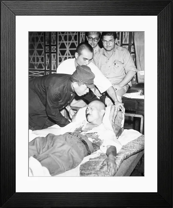 Framed Print : Tojo On Floor After Shooting Himself Framed Print : Tojo On Floor After Shooting Himself