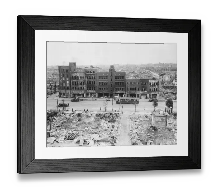 Framed Print : American Troops Order Japanese To Work Framed Print : American Troops Order Japanese To Work