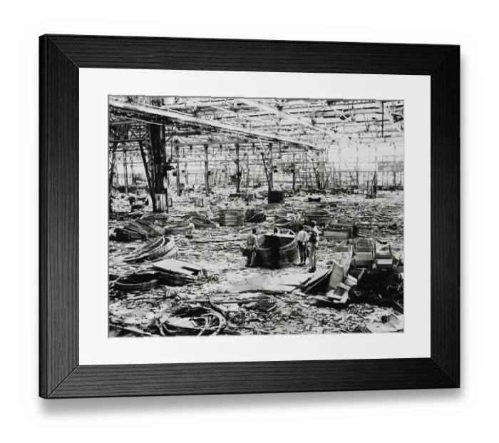 Framed Print : Bombed Out Misubishi Aircraft Factory Framed Print : Bombed Out Misubishi Aircraft Factory