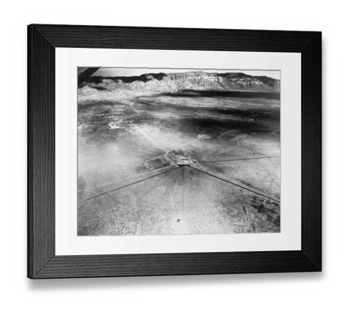 Framed Print : Test Site and Bomb Crater Framed Print : Test Site and Bomb Crater