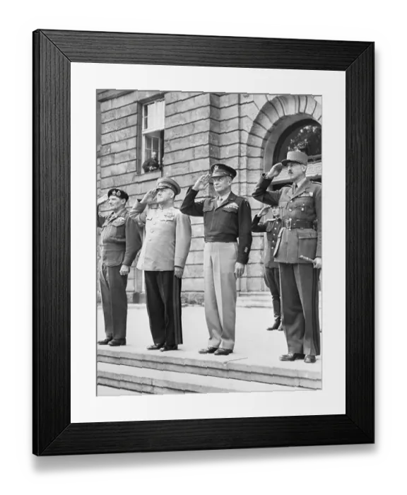 Framed Print : The Big Four Of WW II Give Salute
