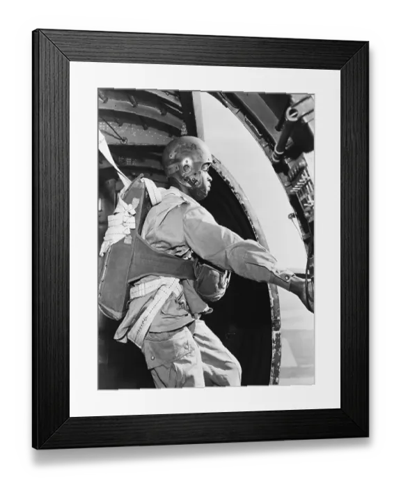 Framed Print : Paratrooper About To Jump Out Of Plane Framed Print : Paratrooper About To Jump Out Of Plane