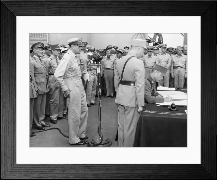 Framed Print : Japanese Instrument of Surrender on USS Missouri Framed Print : Japanese Instrument of Surrender on USS Missouri