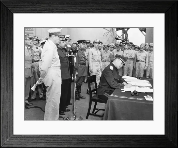 Framed Print : Derevyanko Signing Treaty on Battleship Framed Print : Derevyanko Signing Treaty on Battleship