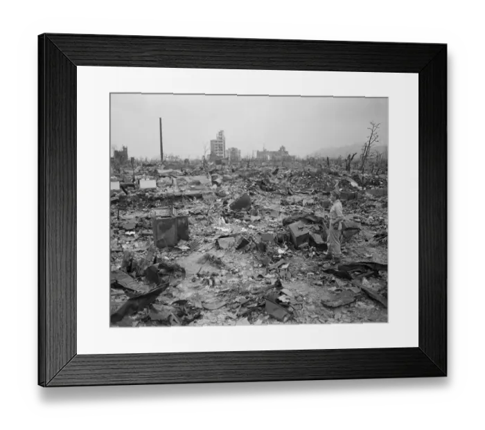Framed Print : US Military Inspects Hiroshima Aftermath Framed Print : US Military Inspects Hiroshima Aftermath