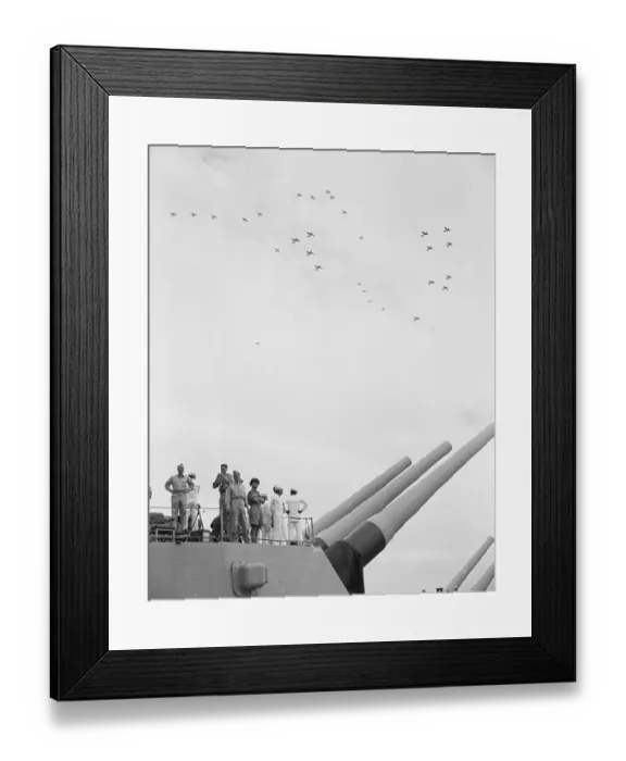 Framed Print : Planes Flying over USS Missouri Framed Print : Planes Flying over USS Missouri