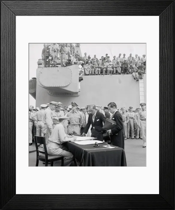 Framed Print : Richard Sutherland Conversing with Japanese Delegates