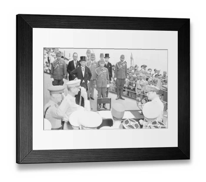 Framed Print : Political Figures Saluting Douglas MacArthur