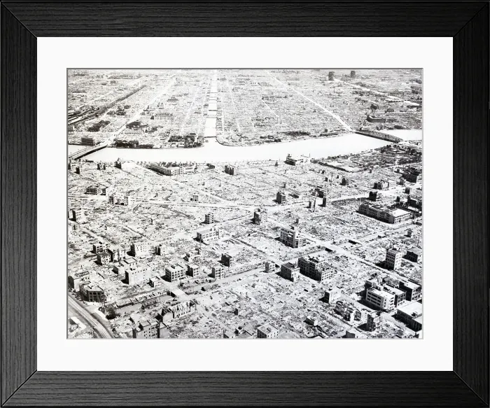 Framed Print : Tokyo Bombing Damage Framed Print : Tokyo Bombing Damage