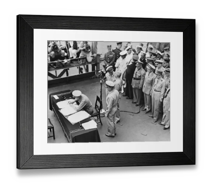 Framed Print : Nimitz Signing Treaty with Japan Framed Print : Nimitz Signing Treaty with Japan