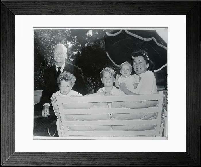 Framed Print : Portrait of John and Maureen Farrow with Their Children Framed Print : Portrait of John and Maureen Farrow with Their Children