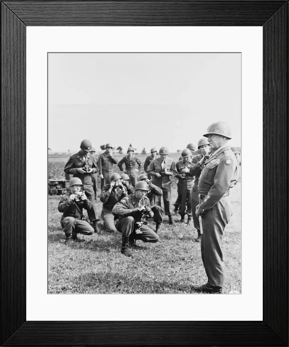 Framed Print : Patton Posing for Photographers Framed Print : Patton Posing for Photographers