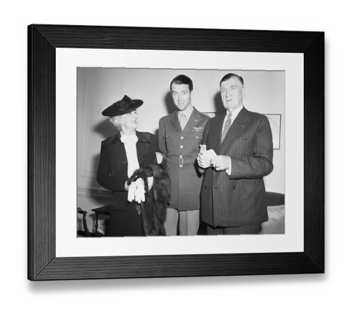 Framed Print : Actor James Stewart in Uniform with Parents Framed Print : Actor James Stewart in Uniform with Parents