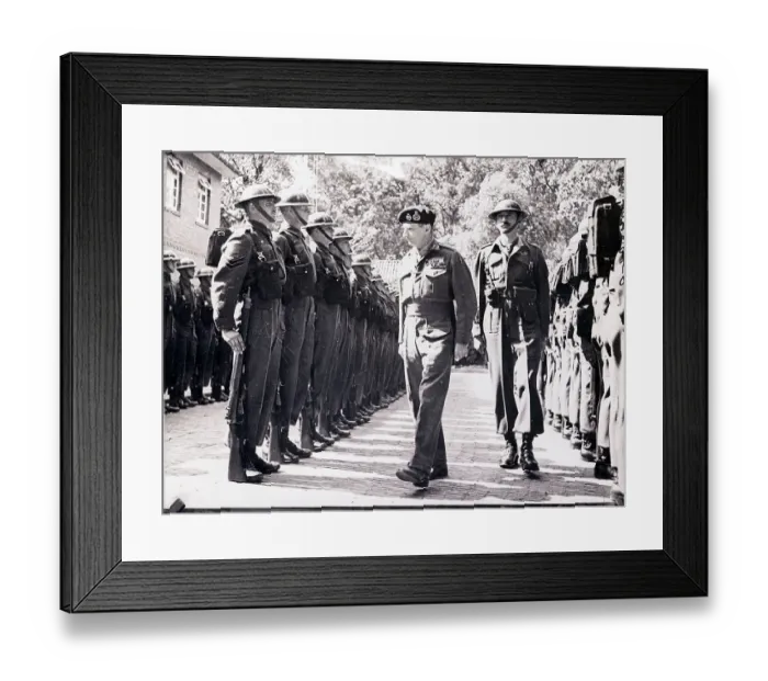 Framed Print : Sir Bernard Montgomery Reviews Troops Framed Print : Sir Bernard Montgomery Reviews Troops