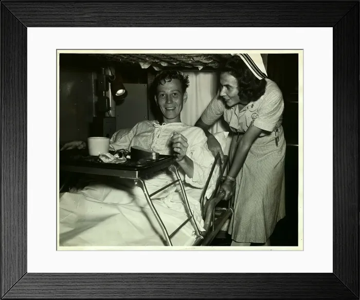 Framed Print : Nurse with Patient Soldier Framed Print : Nurse with Patient Soldier
