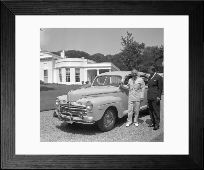Framed Print : Henry Ford II Presenting a Car to President Truman Framed Print : Henry Ford II Presenting a Car to President Truman